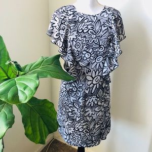 Kensie Black and White Floral Mini Dress